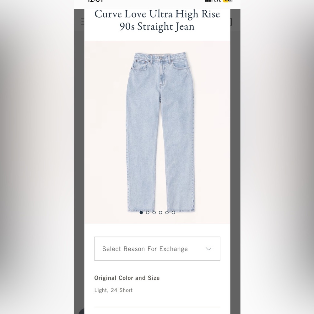Abercrombie and Fitch Curve Love Ultra High Rise 90’s Jeans